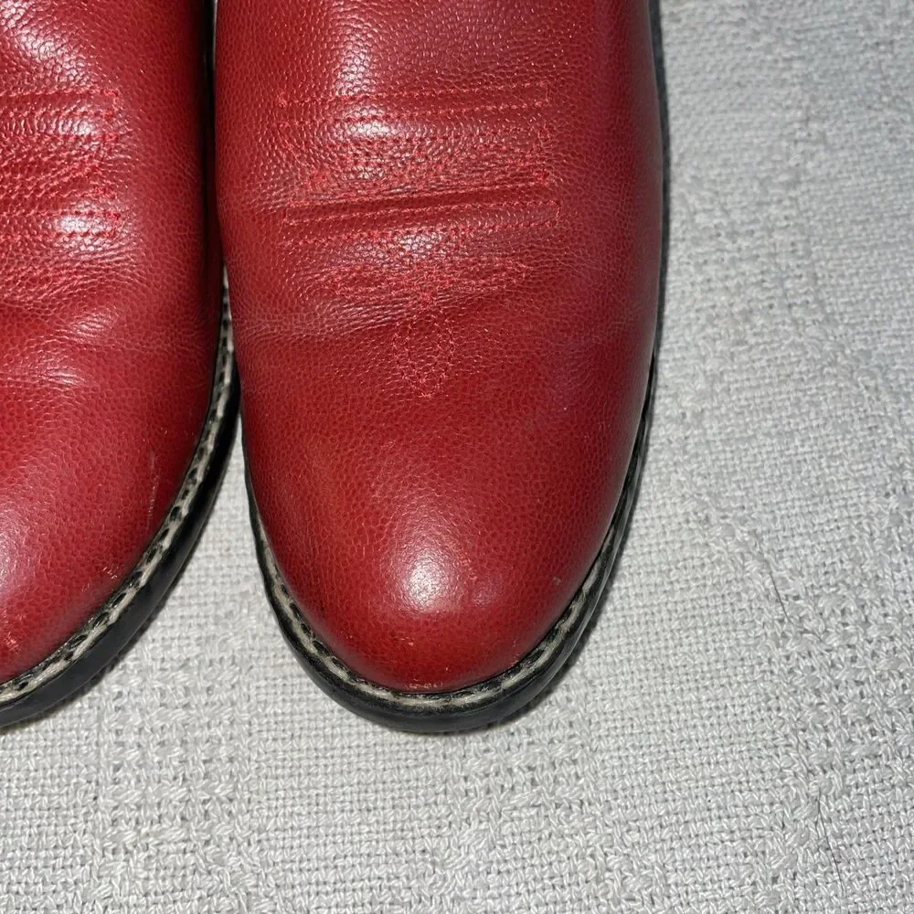 Masterson Boot Co. Men’s Western Boots Size 5.5 M Red Leather Cowboy Rodeo